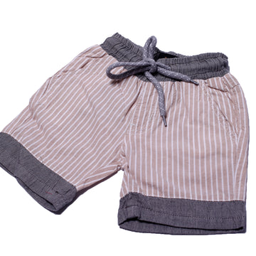 NEW CREAM & GREY WITH WHITE STRIPES SHORTS 30